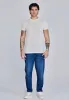 Ecru Textured Muscle Fit T-Shirt sold by Siksilk