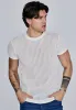 Ecru Textured Muscle Fit T-Shirt sold by Siksilk