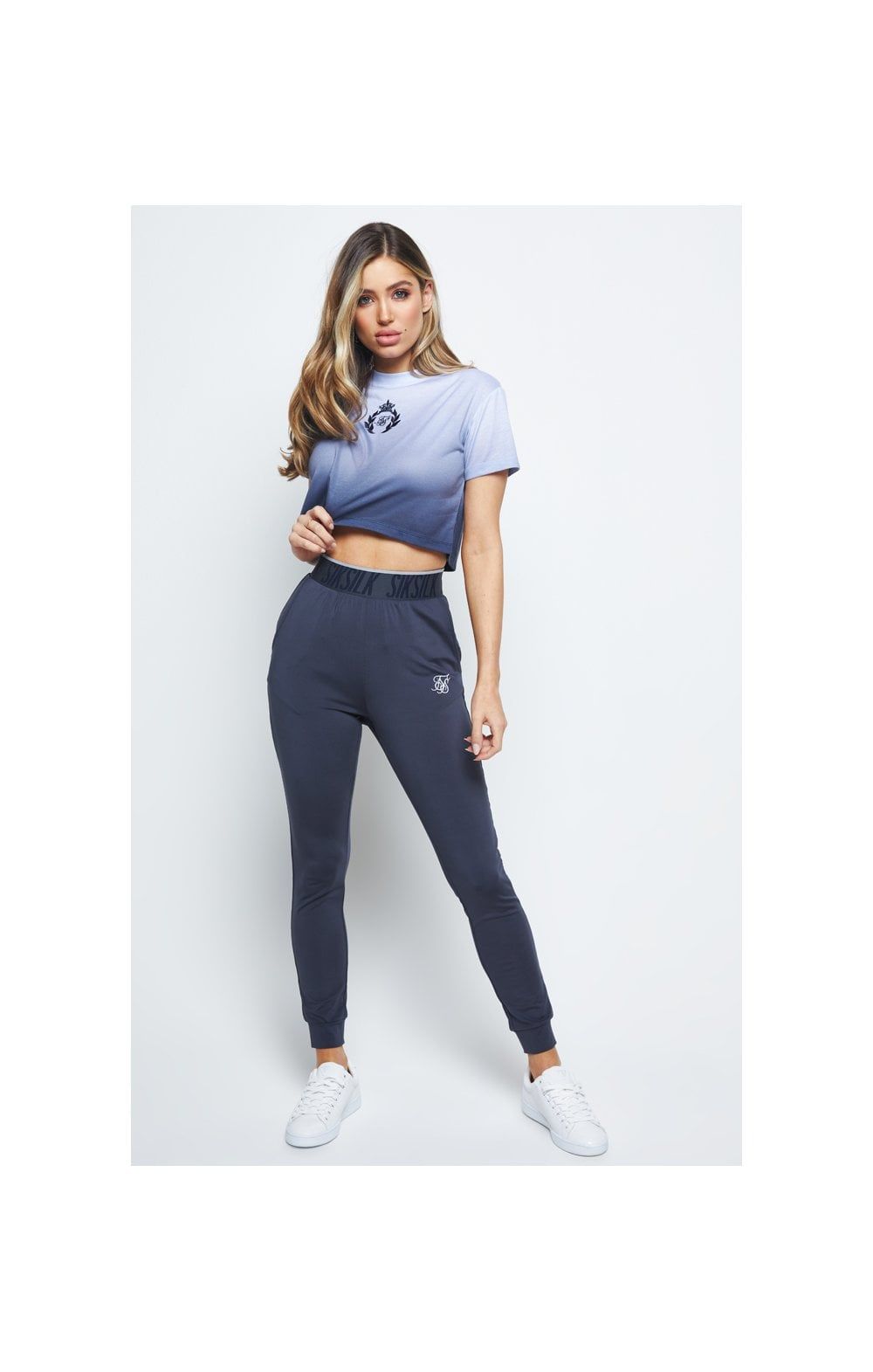 SikSilk Fade Crop Tee – Navy & Grey sold by Siksilk product image thumbnail 4