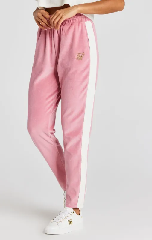 Pink Velour Track Pant sold by Siksilk