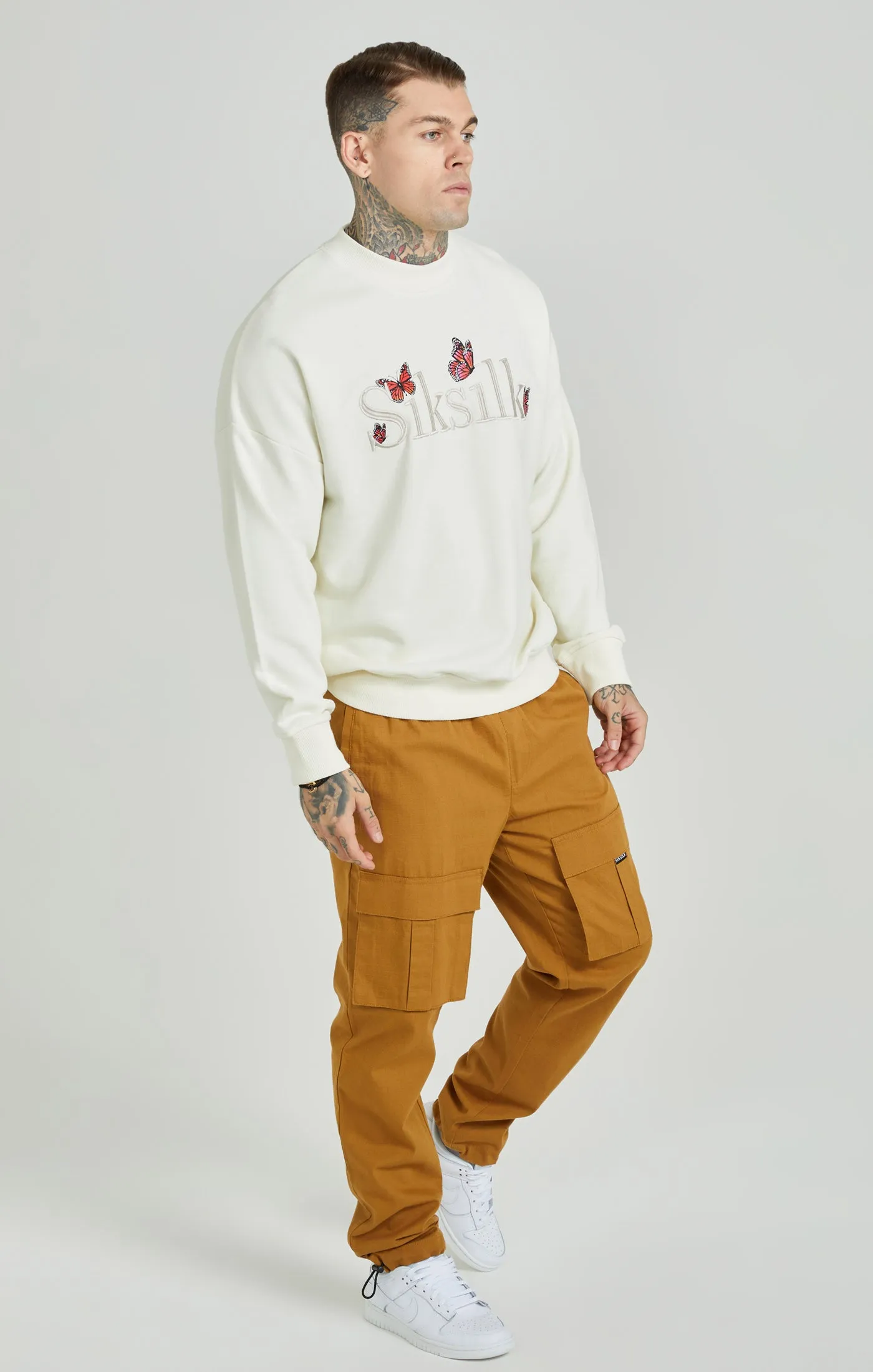 Ecru Washed Butterfly Sweatshirt sold by Siksilk product image thumbnail 4