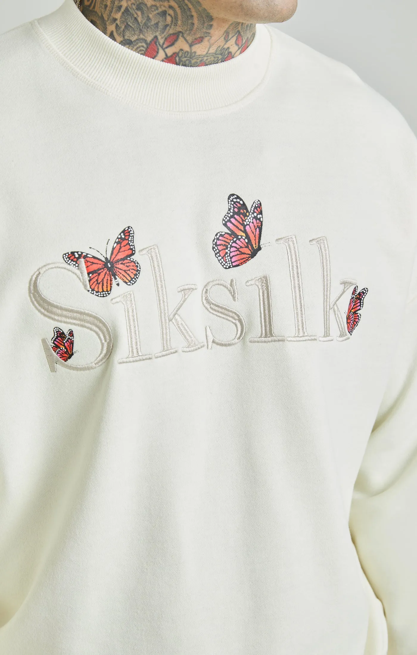 Ecru Washed Butterfly Sweatshirt sold by Siksilk product image thumbnail 3