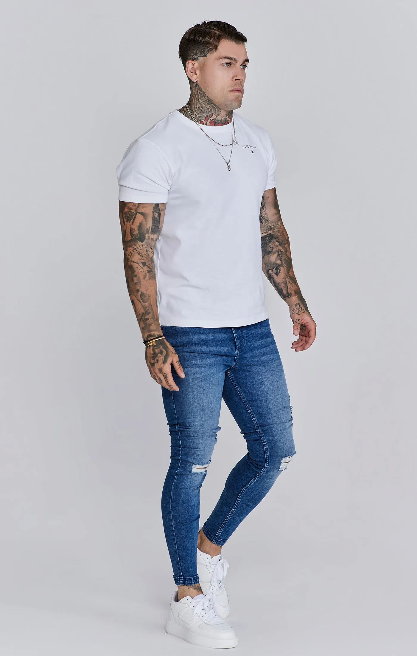 Skinny Jeans Washed Mid Blue sold by Siksilk product image thumbnail 4