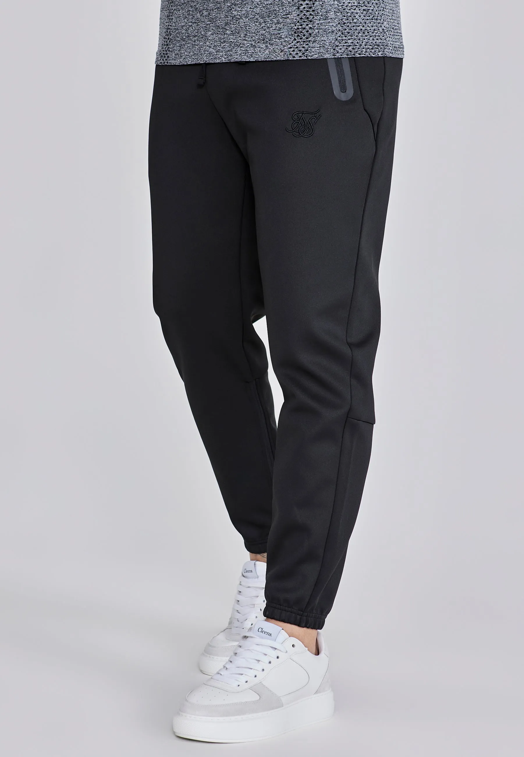 Black Tapered Joggers sold by Siksilk
