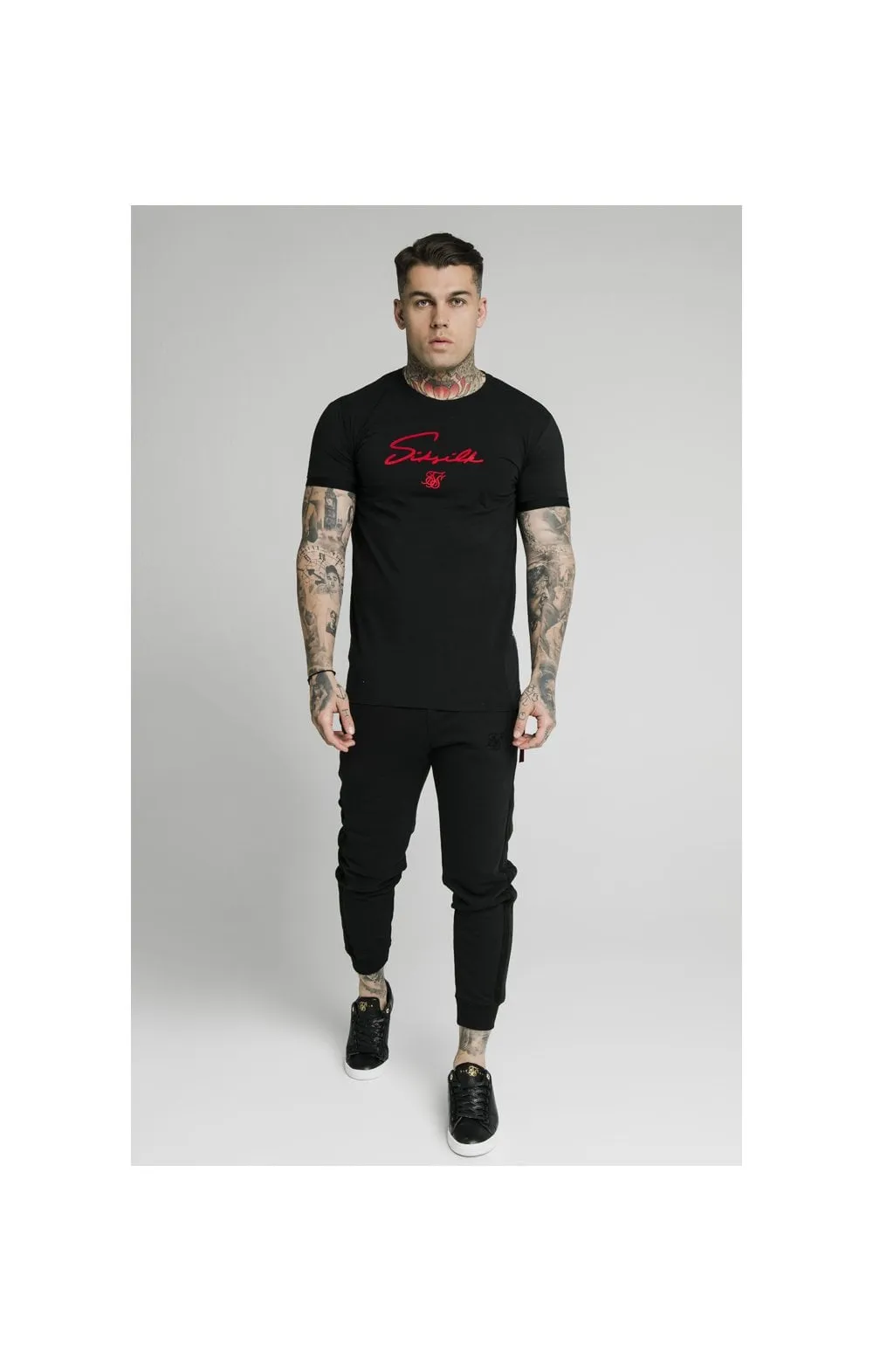 SikSilk S/S Signature Flock Tee - Black sold by Siksilk product image thumbnail 5