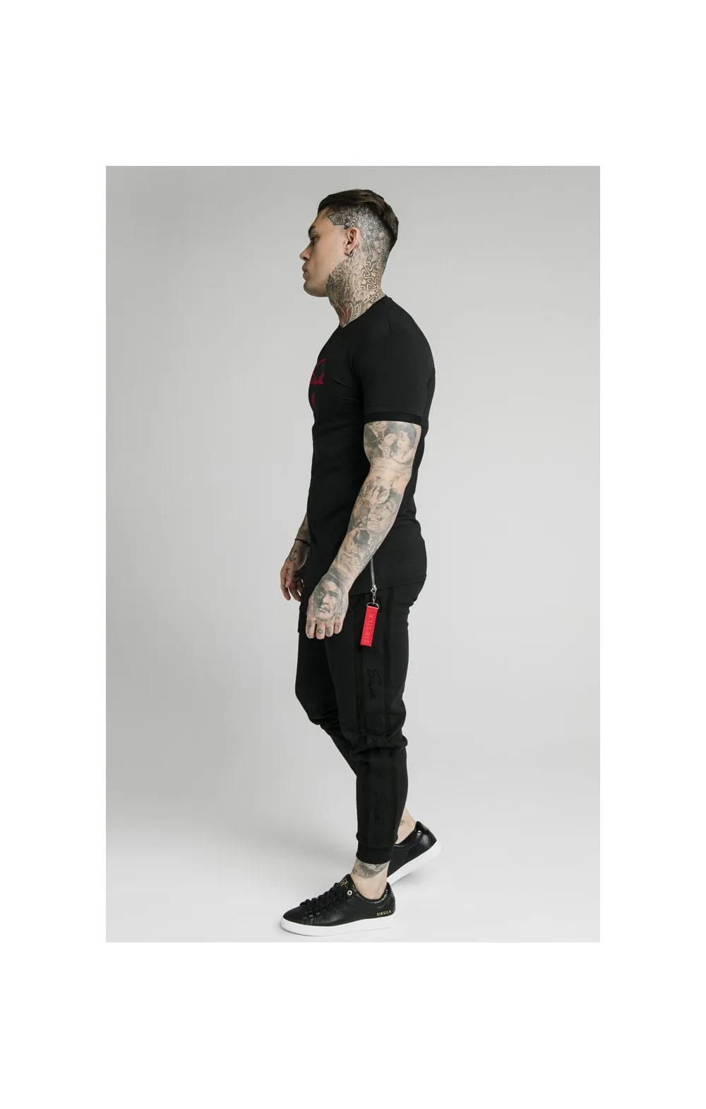 SikSilk S/S Signature Flock Tee - Black sold by Siksilk product image thumbnail 3