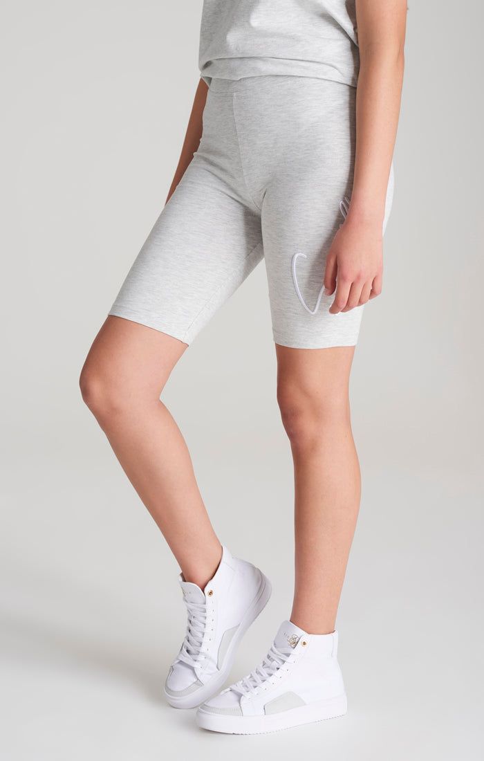 Girls Grey Marl Signature Cycle Short sold by Siksilk