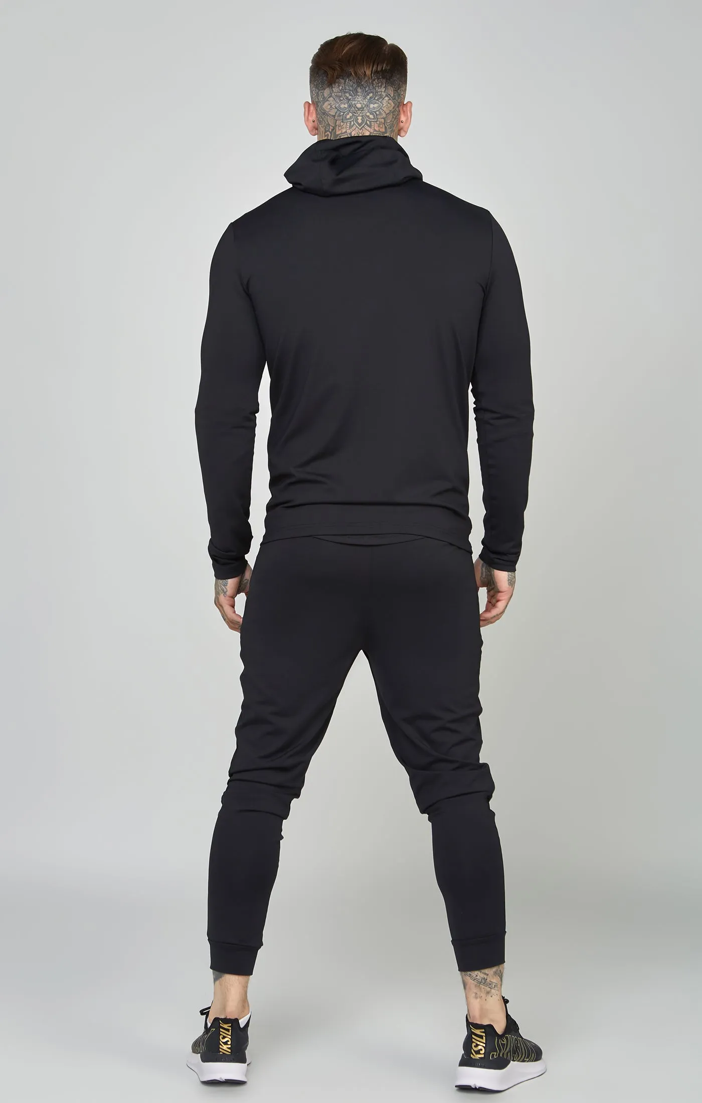 Black Sports Zip Through Muscle Fit Hoodie sold by Siksilk product image thumbnail 5