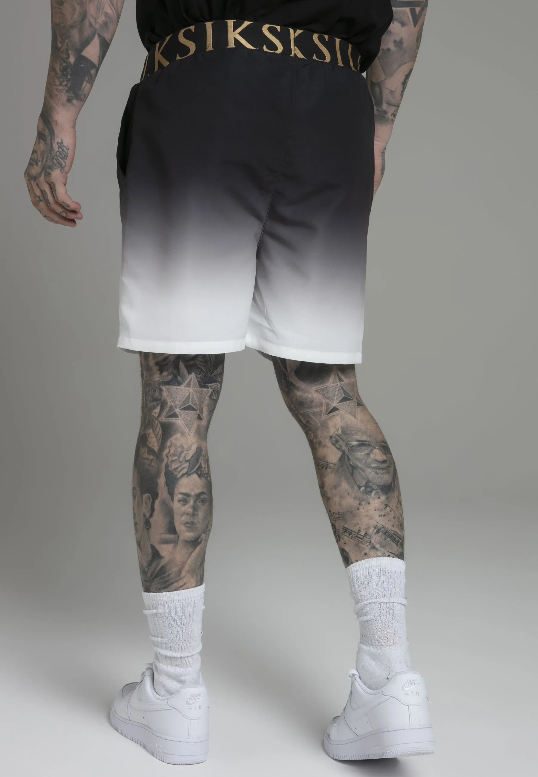 Black and White Fade Swim Shorts sold by Siksilk product image thumbnail 4