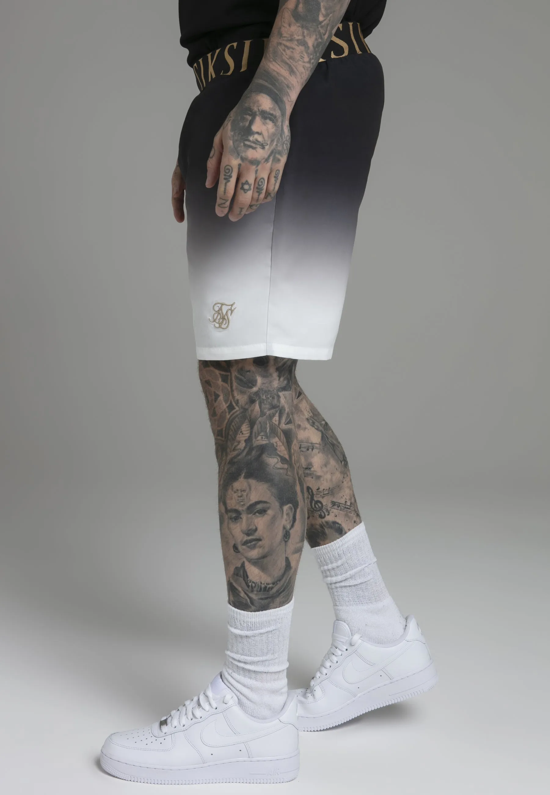 Black and White Fade Swim Shorts sold by Siksilk product image thumbnail 3