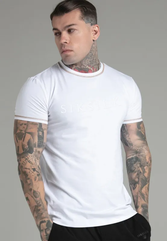 White Muscle Fit T-Shirt sold by Siksilk