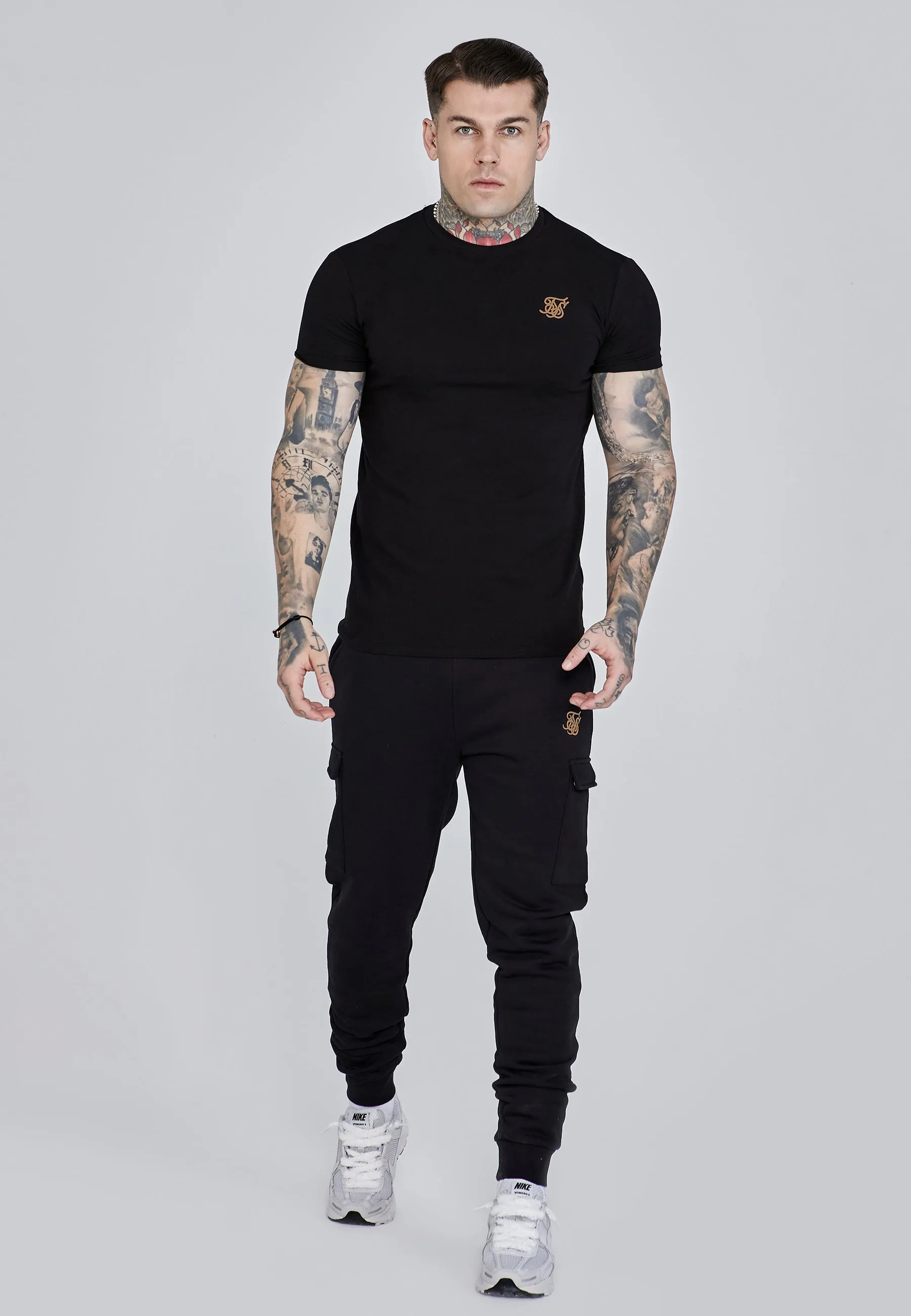 Black Muscle Fit T-Shirt sold by Siksilk product image thumbnail 2