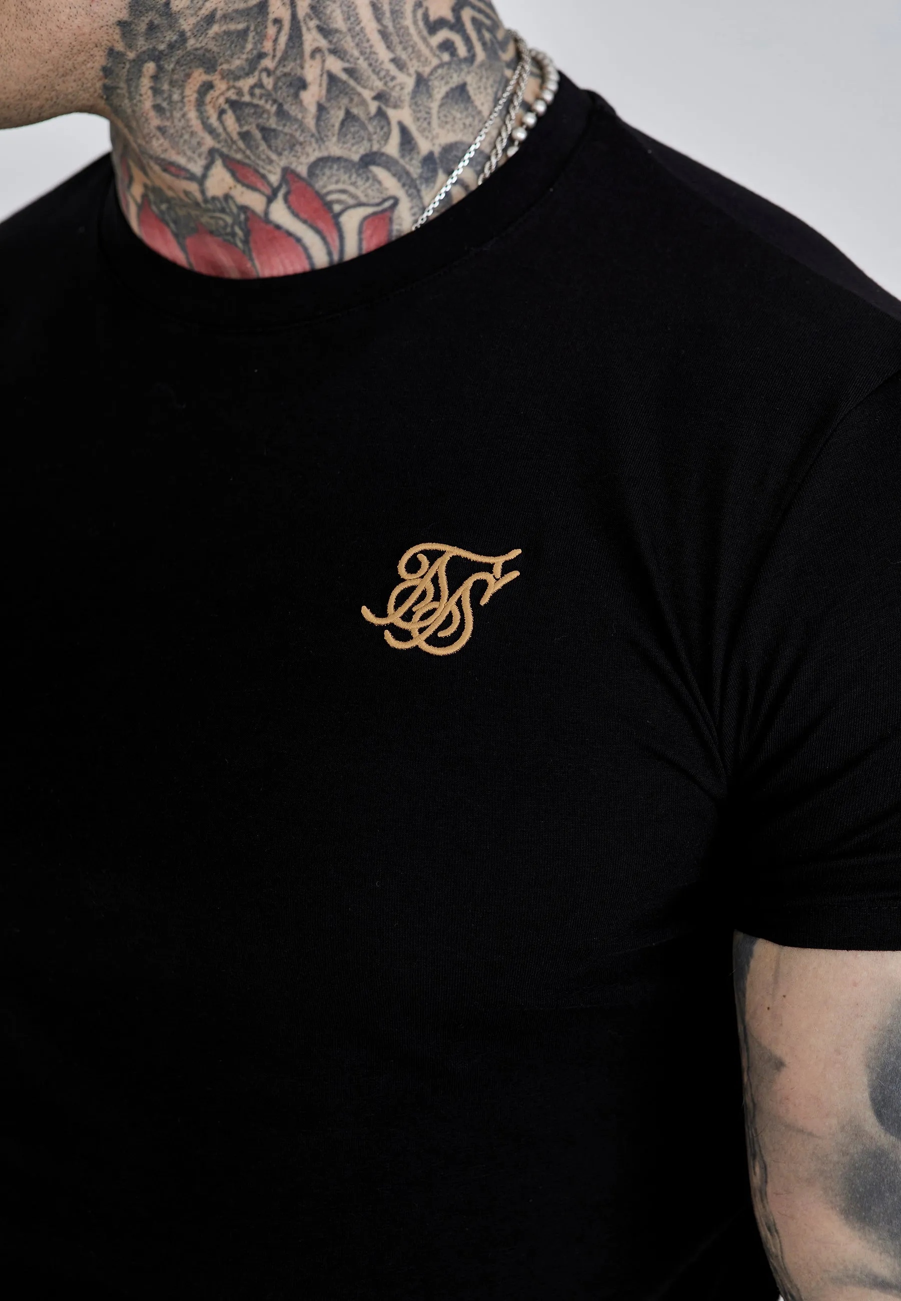 Black Muscle Fit T-Shirt sold by Siksilk product image thumbnail 3