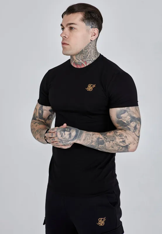 Black Muscle Fit T-Shirt sold by Siksilk