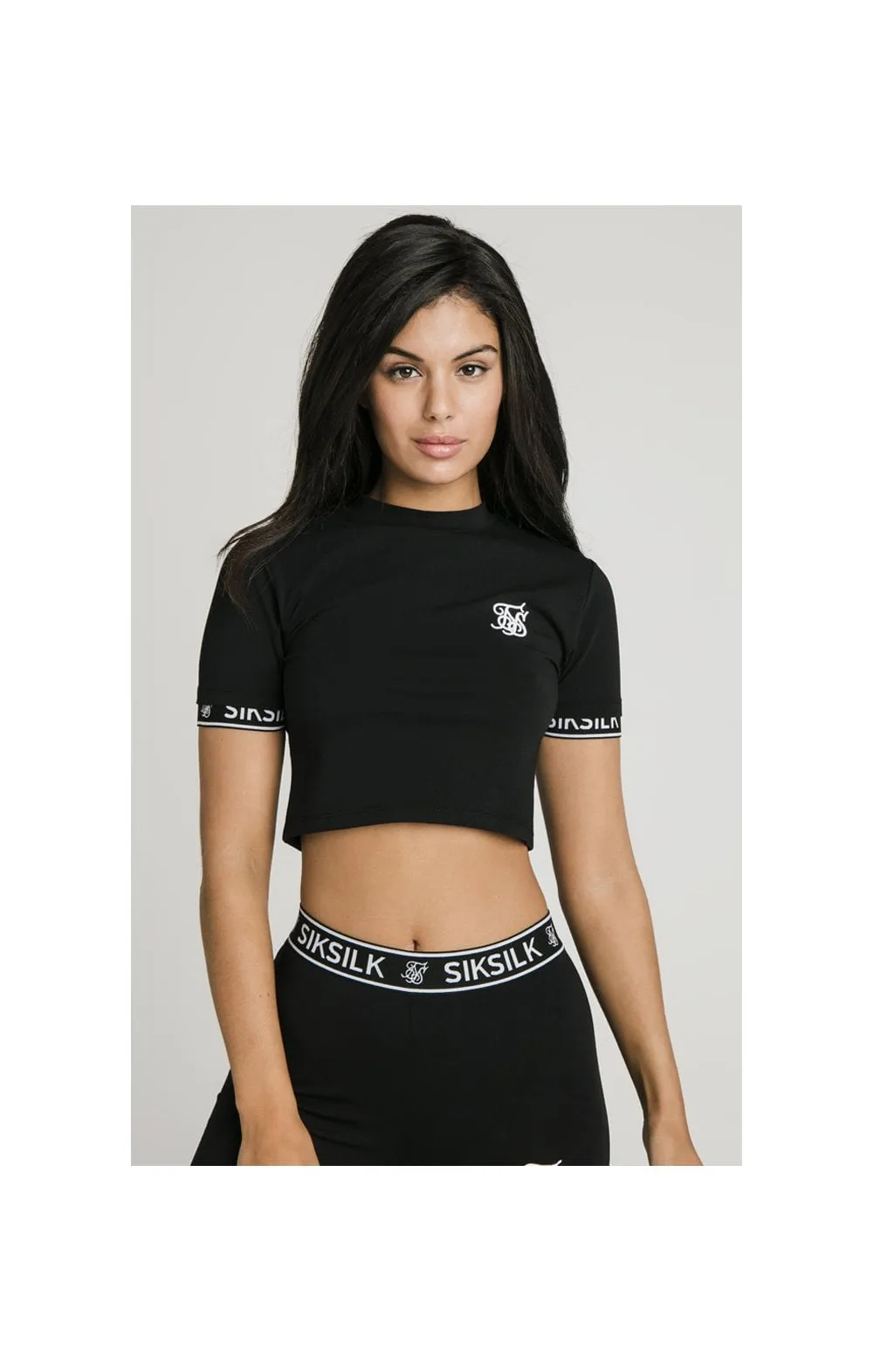 Black Essential Crop T-Shirt sold by Siksilk