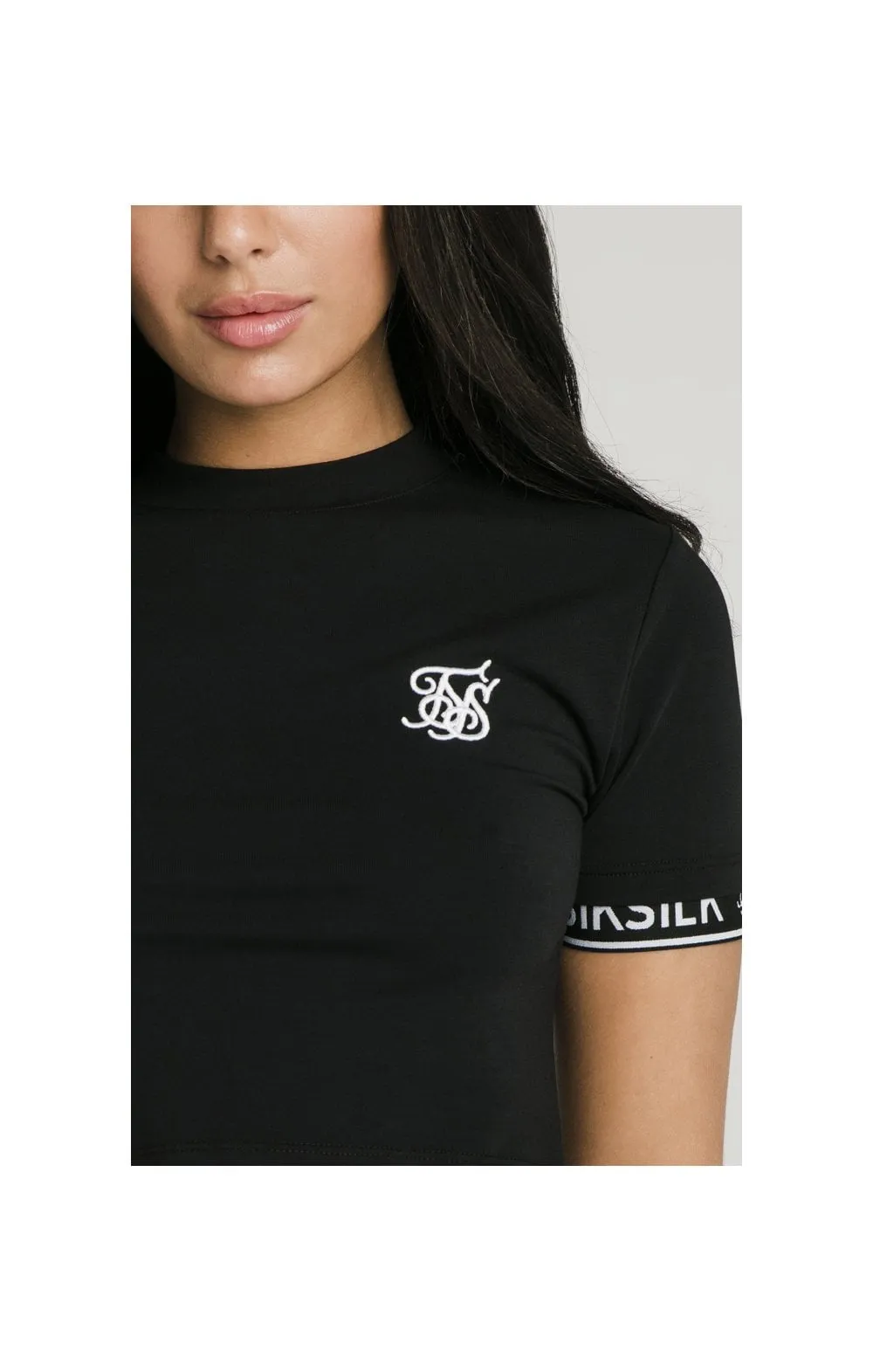 Black Essential Crop T-Shirt sold by Siksilk product image thumbnail 2