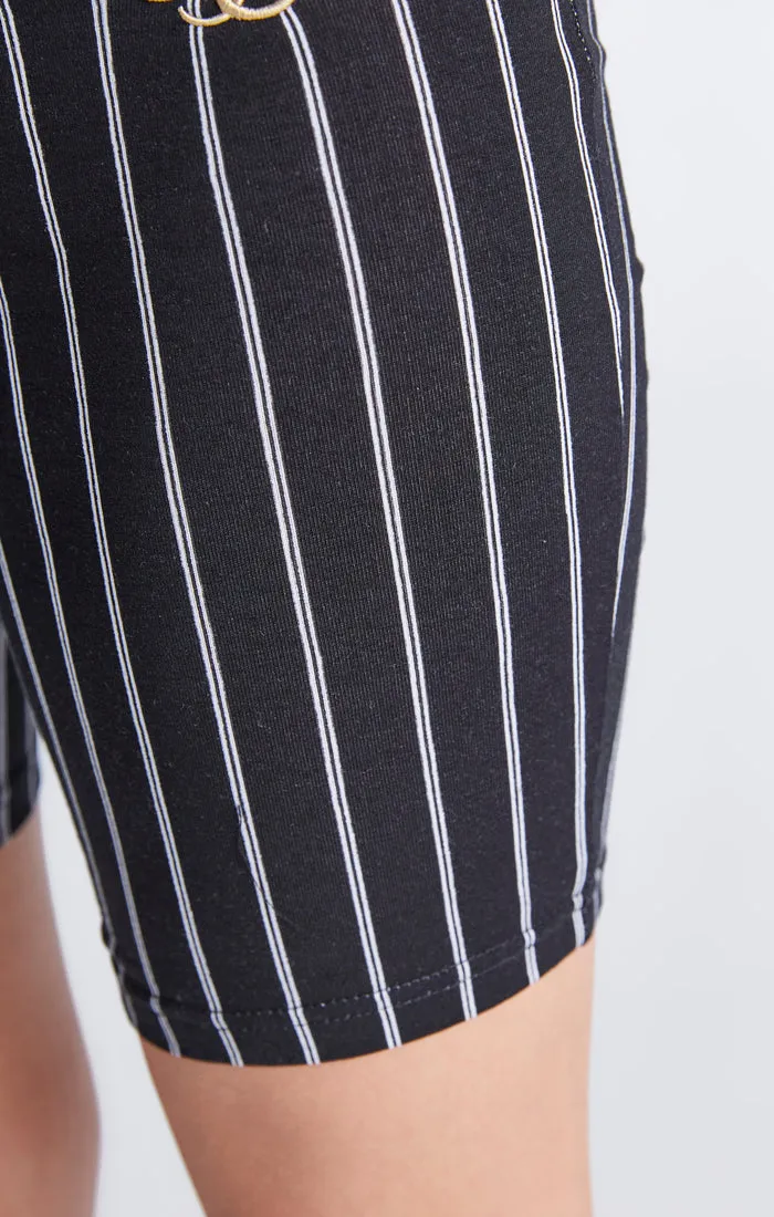 Girls Black Baseball Stripe Cycle Short sold by Siksilk product image thumbnail 4