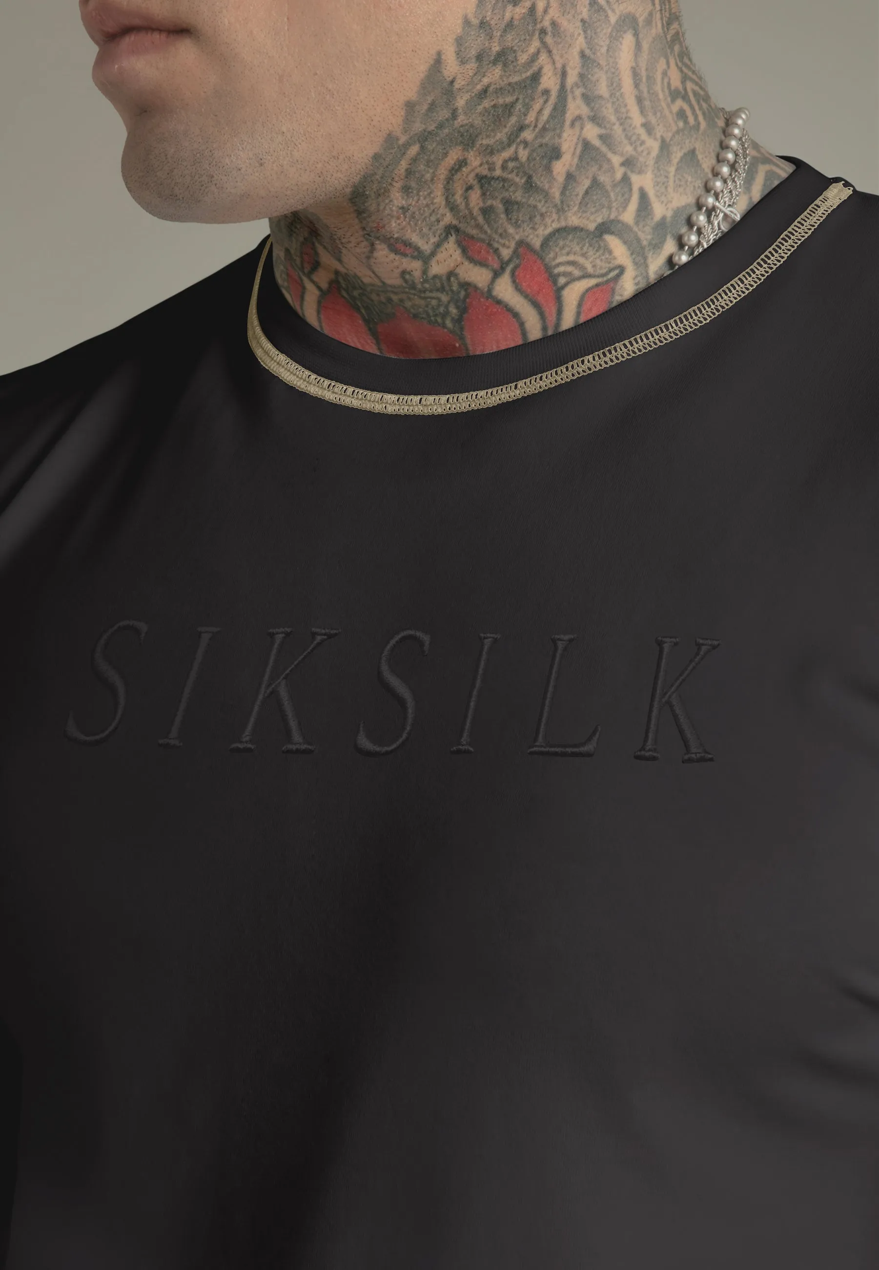 Black Muscle Fit T-Shirt sold by Siksilk product image thumbnail 3