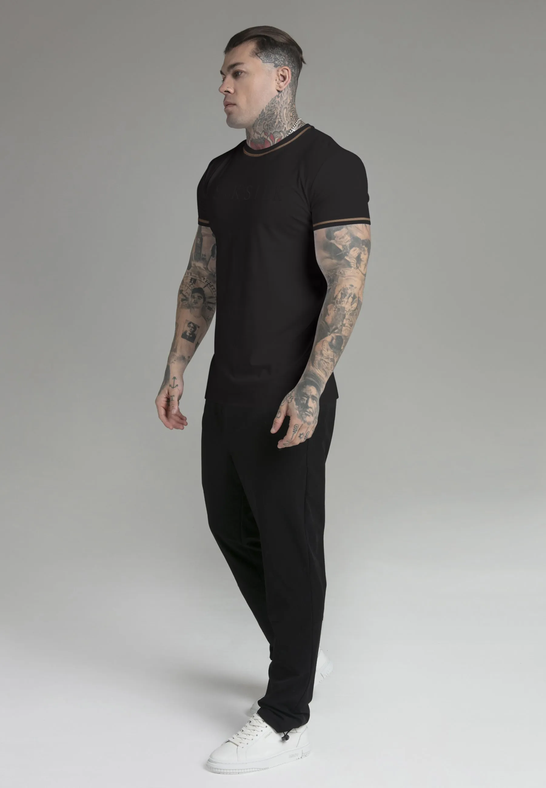 Black Muscle Fit T-Shirt sold by Siksilk product image thumbnail 4