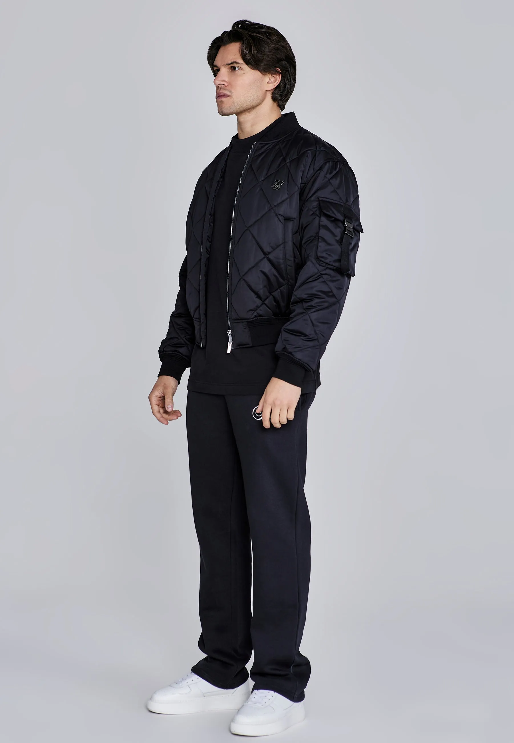 Black Bomber Jacket sold by Siksilk product image thumbnail 4