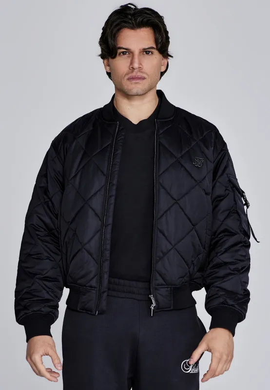 Black Bomber Jacket sold by Siksilk