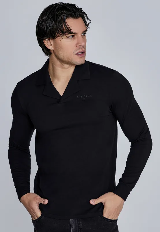 Black Long Sleeve Polo sold by Siksilk