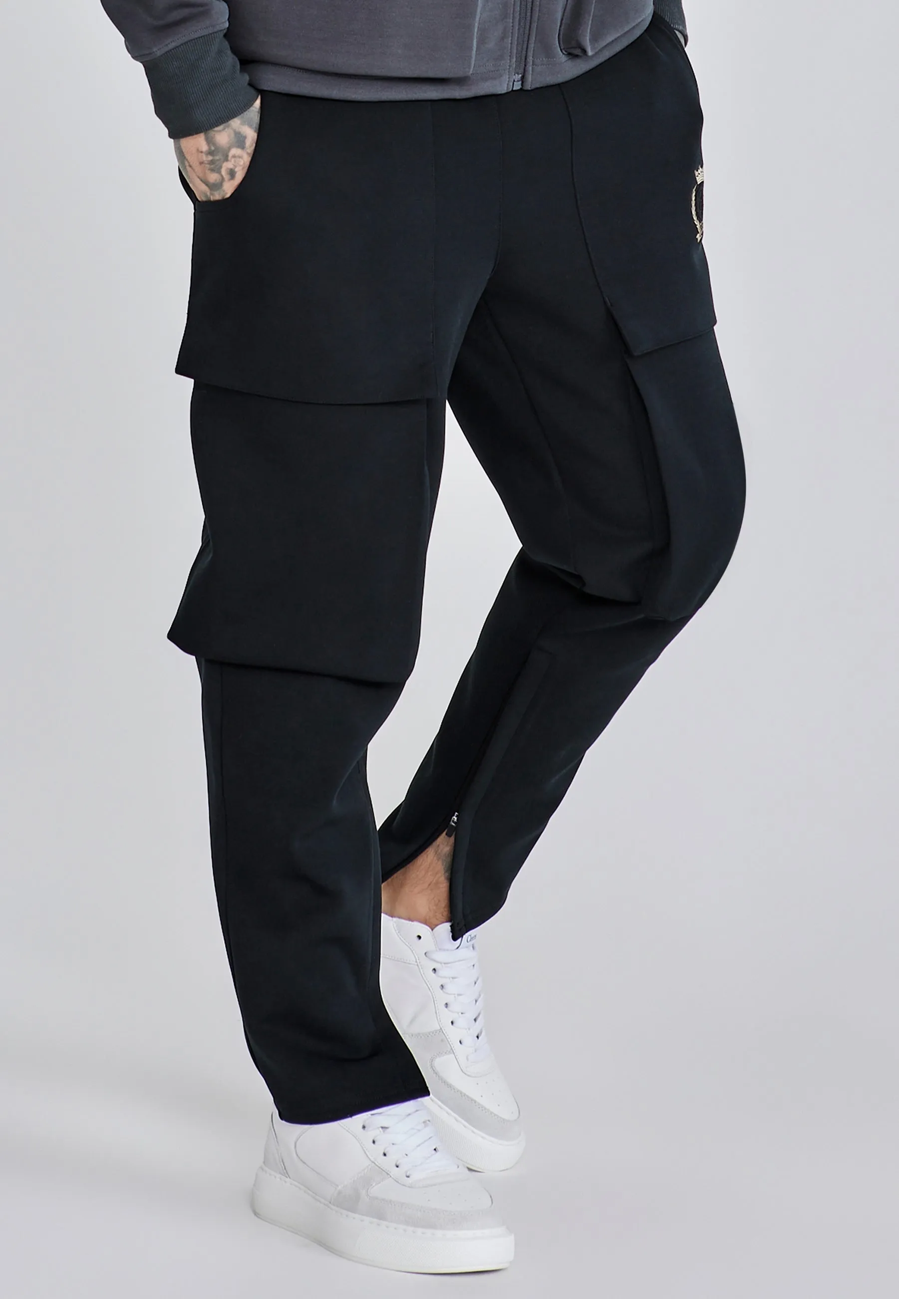Black Utility Pants sold by Siksilk