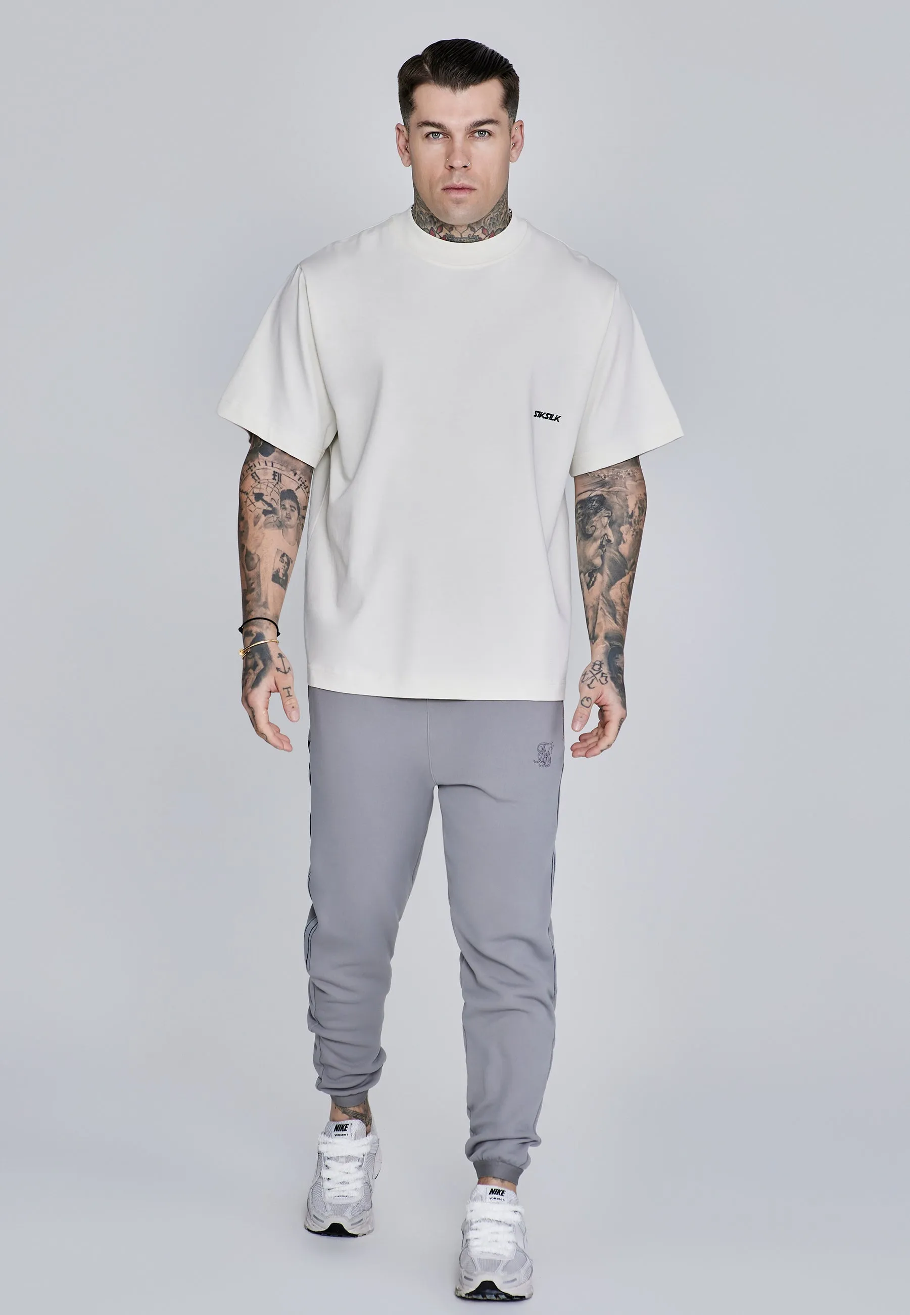 Grey Muscle Fit Joggers sold by Siksilk product image thumbnail 4