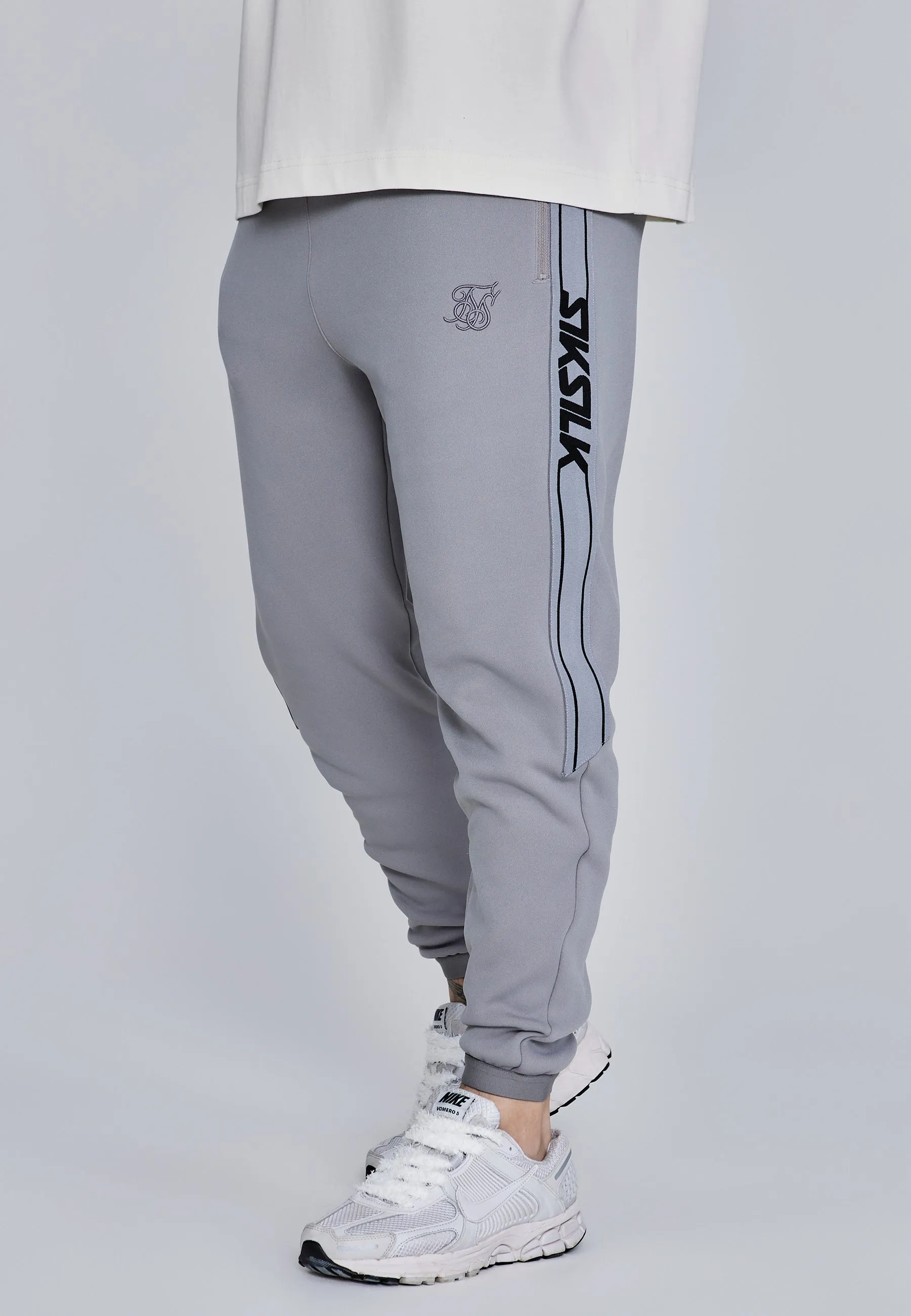 Grey Muscle Fit Joggers sold by Siksilk