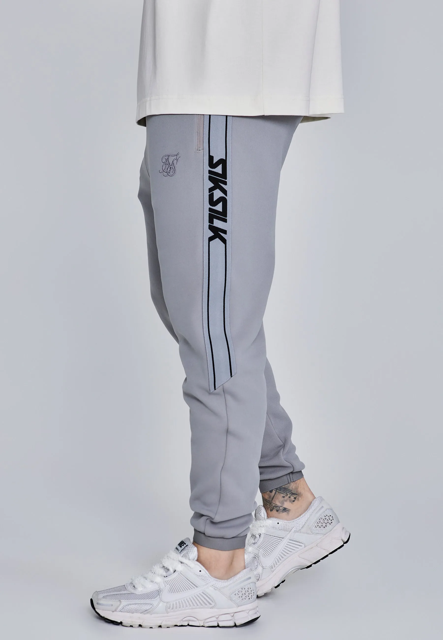 Grey Muscle Fit Joggers sold by Siksilk product image thumbnail 2