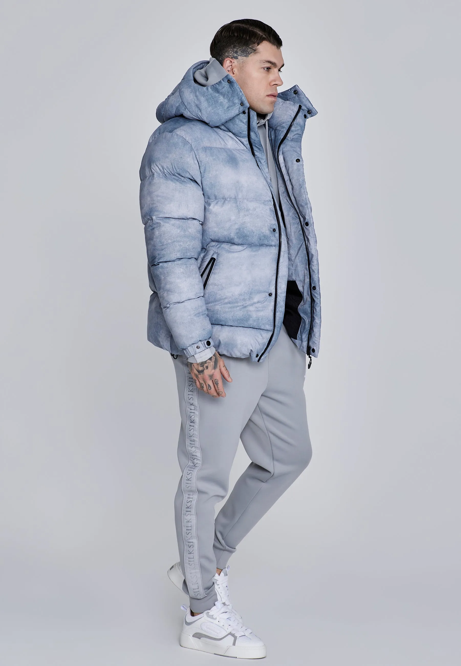 Grey Puffer Jacket sold by Siksilk product image thumbnail 4