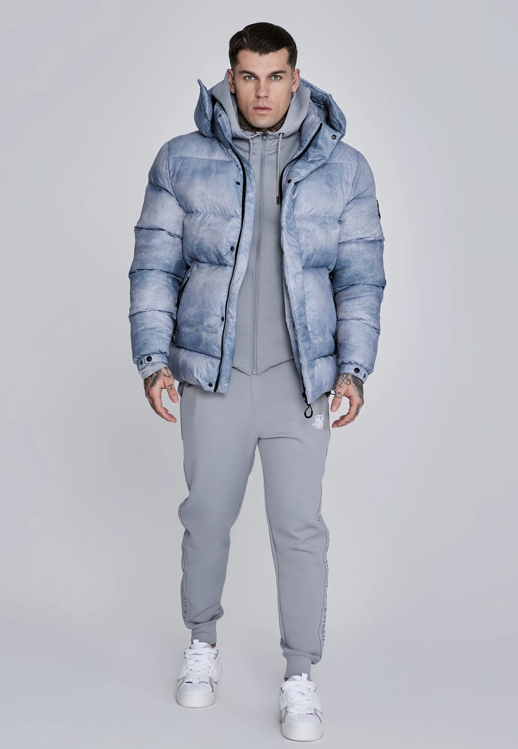 Grey Puffer Jacket sold by Siksilk product image thumbnail 3