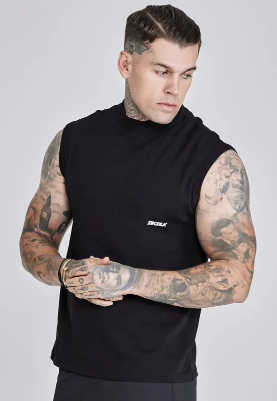 Black Sleeveless T-Shirt sold by Siksilk