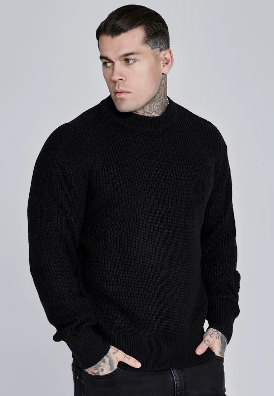 Black Knitted Sweater sold by Siksilk
