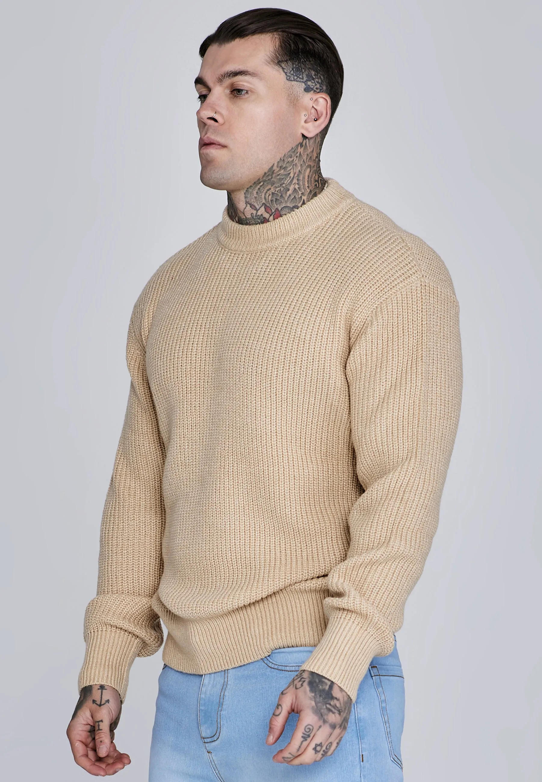 Ecru Knitted Sweater sold by Siksilk