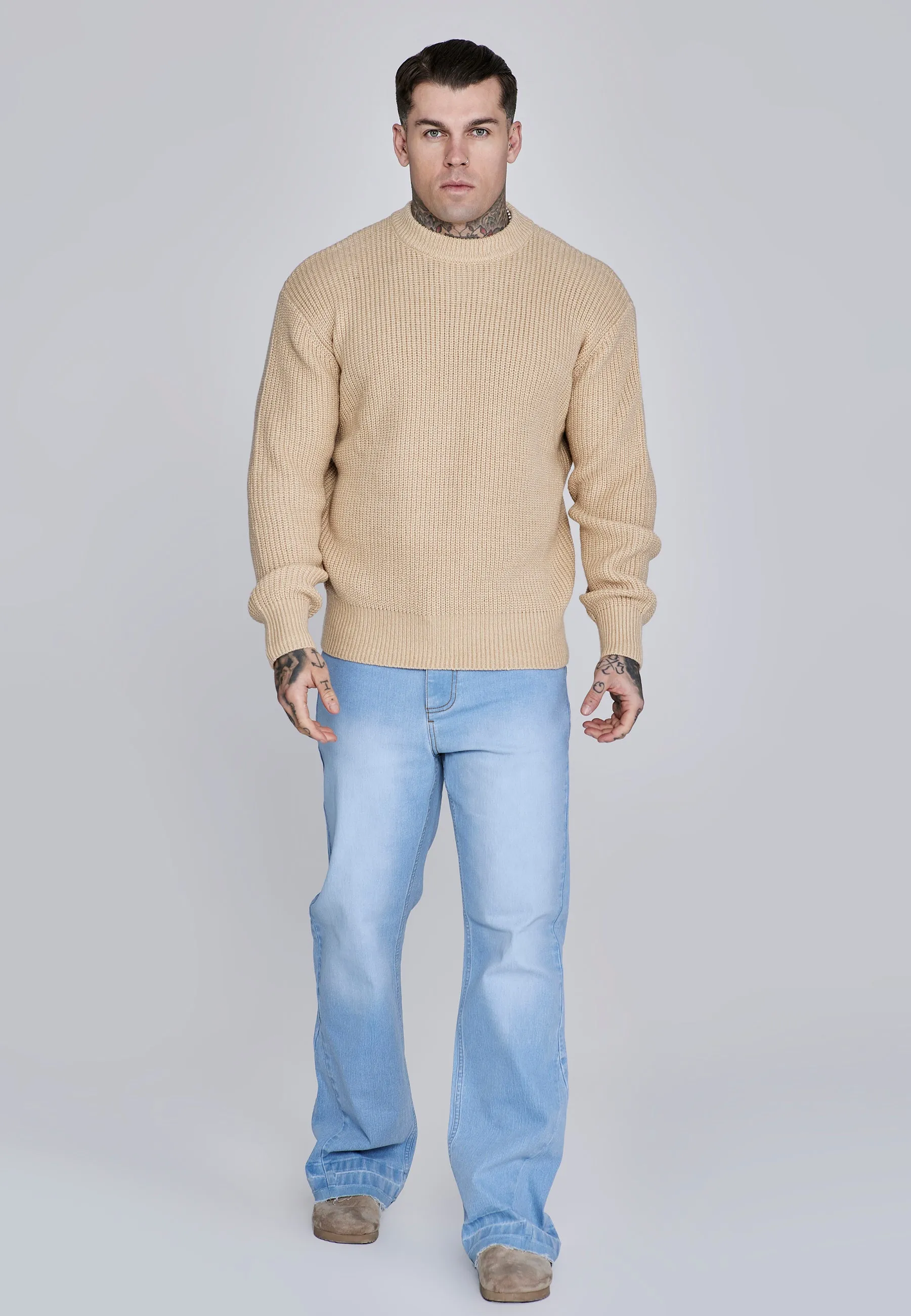 Ecru Knitted Sweater sold by Siksilk product image thumbnail 3