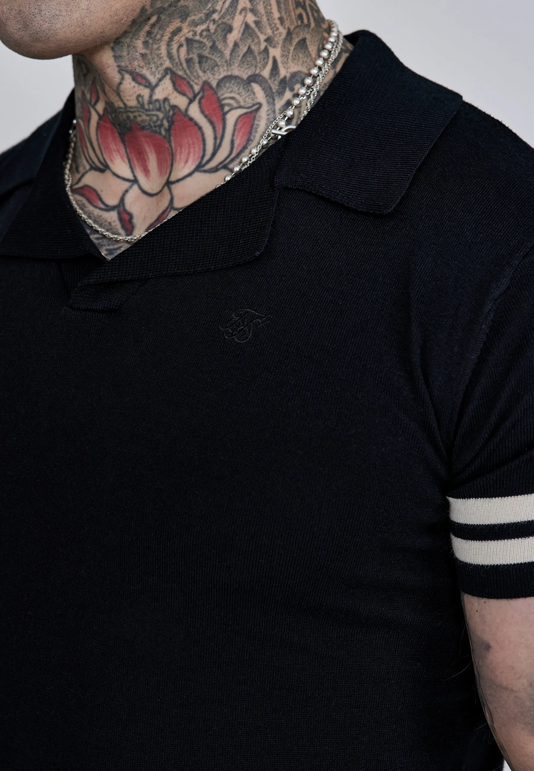 Black Tournament Revere Polo sold by Siksilk product image thumbnail 2