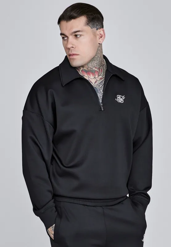 Black Essentials Zip Sweater sold by Siksilk