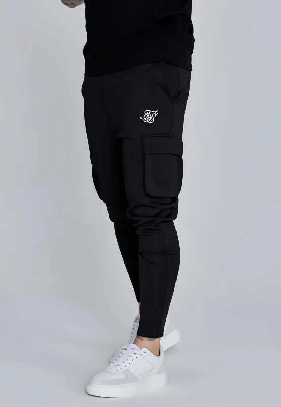 Black Essentials Poly Cargos sold by Siksilk