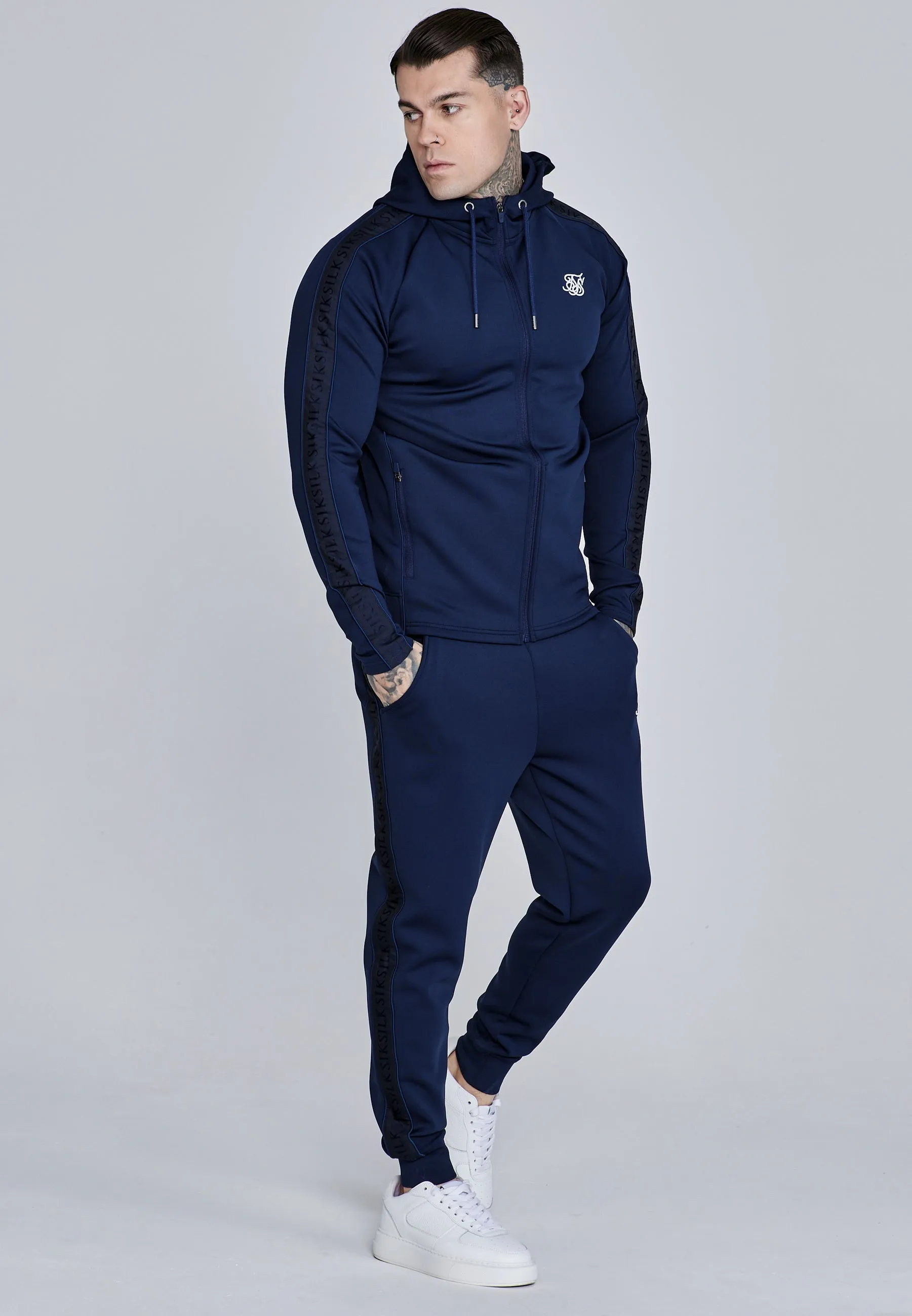 Navy Hoodie and Joggers Set sold by Siksilk