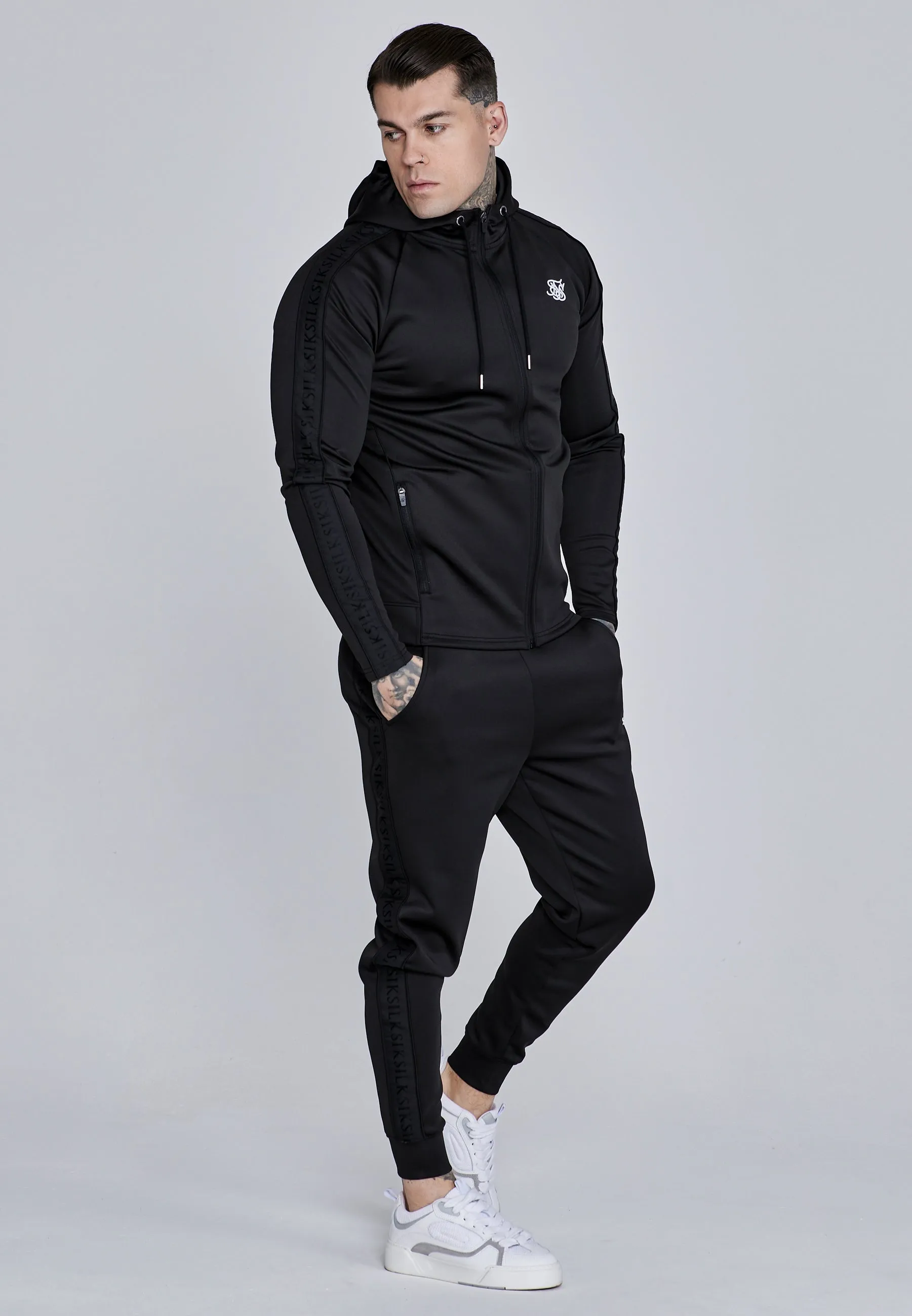 Black Hoodie and Joggers Set sold by Siksilk