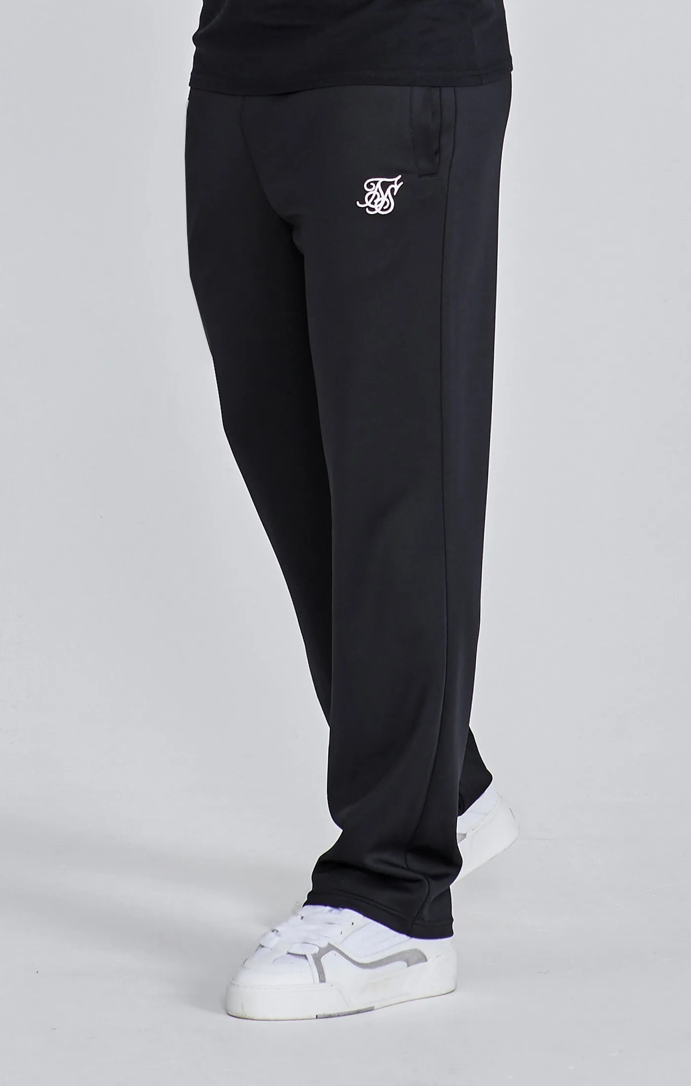 Black Essentials Poly Track Pants sold by Siksilk