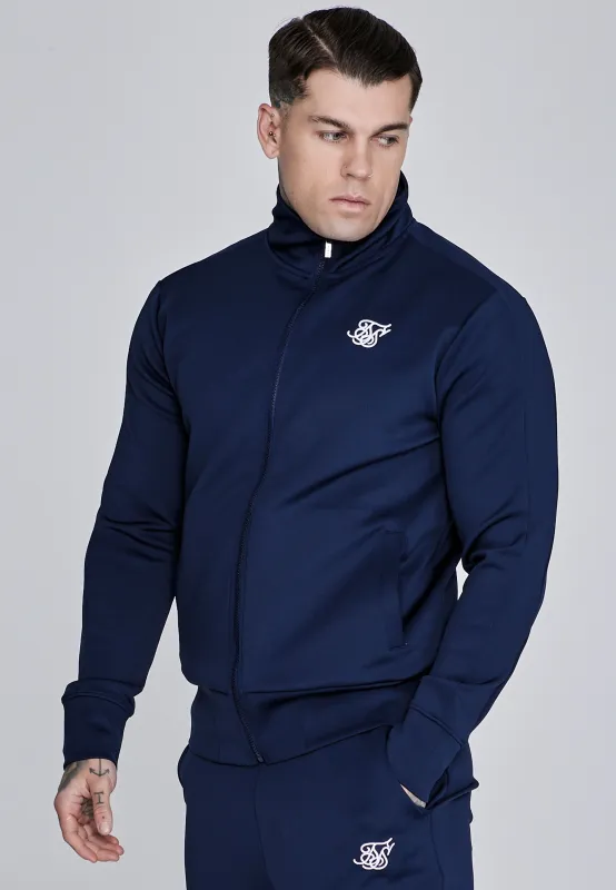Navy Essentials Poly Track Top sold by Siksilk