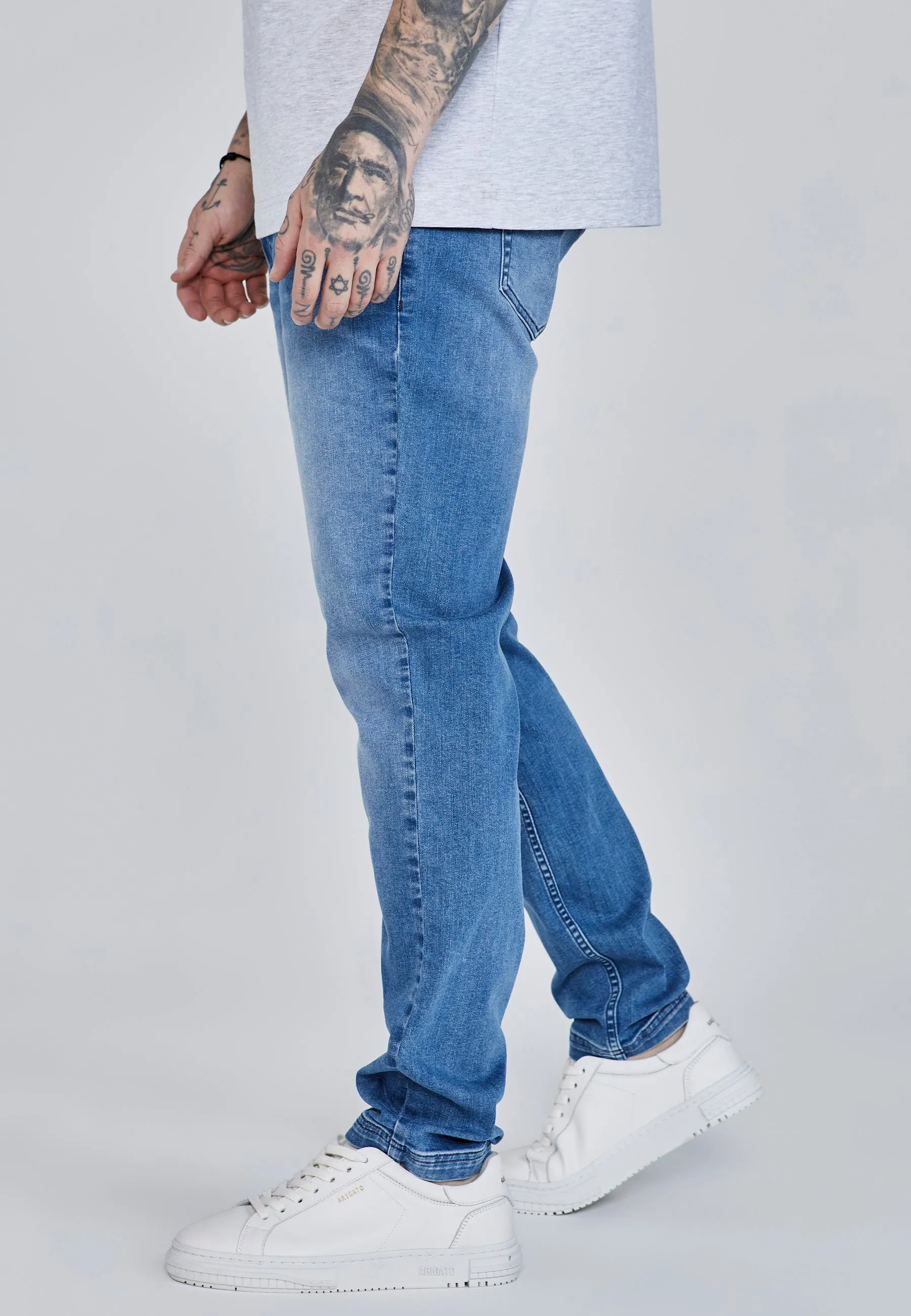 Slim Fit Jeans Washed Mid Blue sold by Siksilk product image thumbnail 3