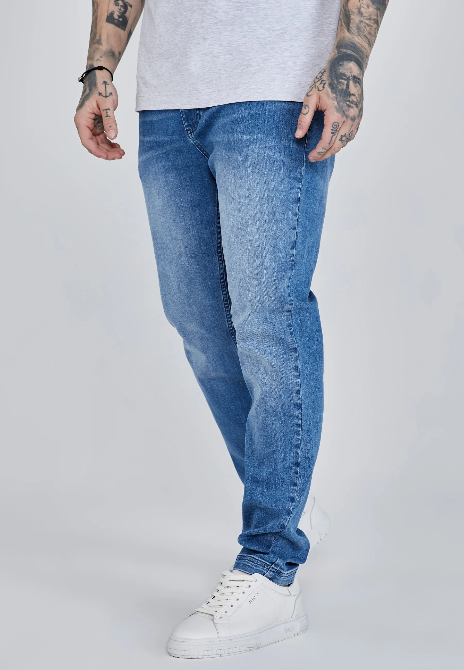 Slim Fit Jeans Washed Mid Blue sold by Siksilk