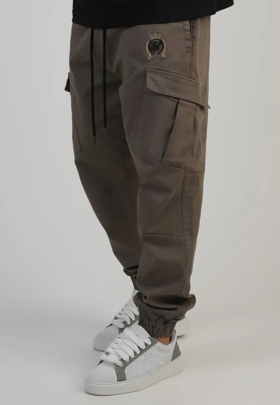 Brown Regular Fit Cargos sold by Siksilk