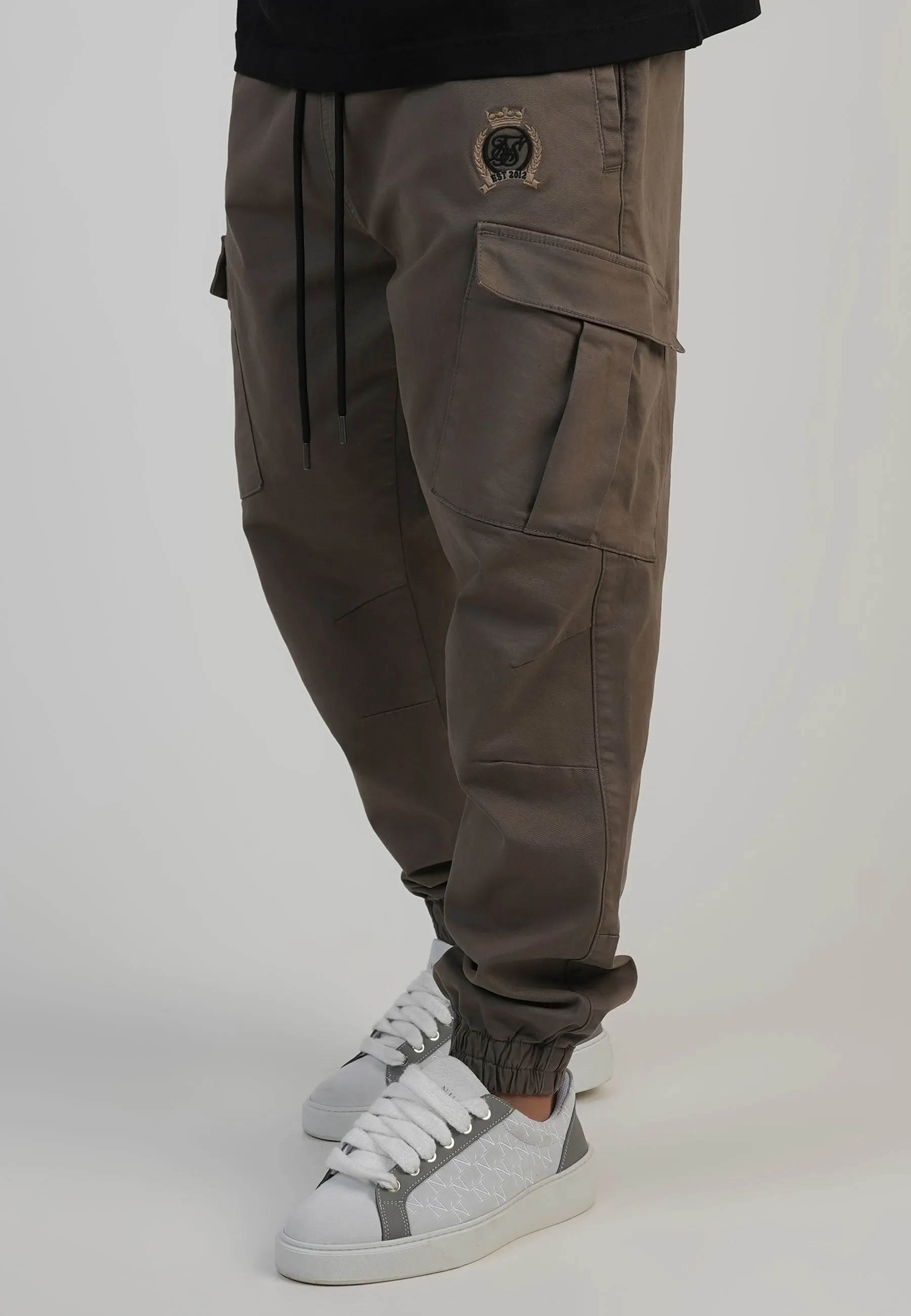 Brown Regular Fit Cargos sold by Siksilk