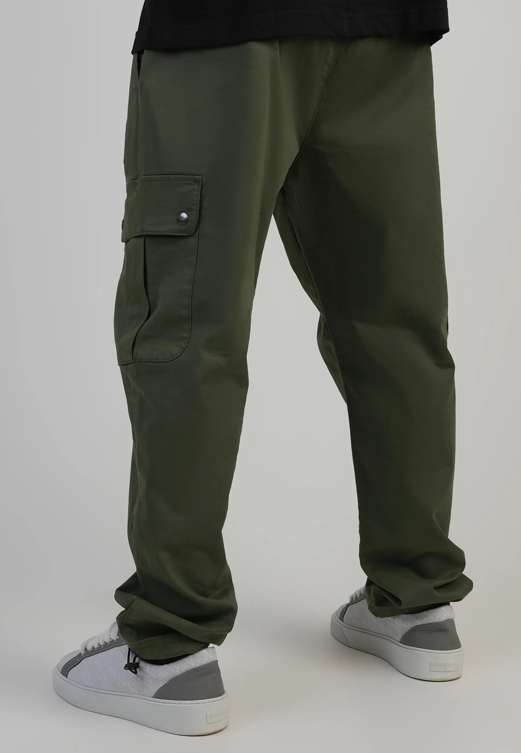 Khaki Green Loose Fit Cargos sold by Siksilk product image thumbnail 3