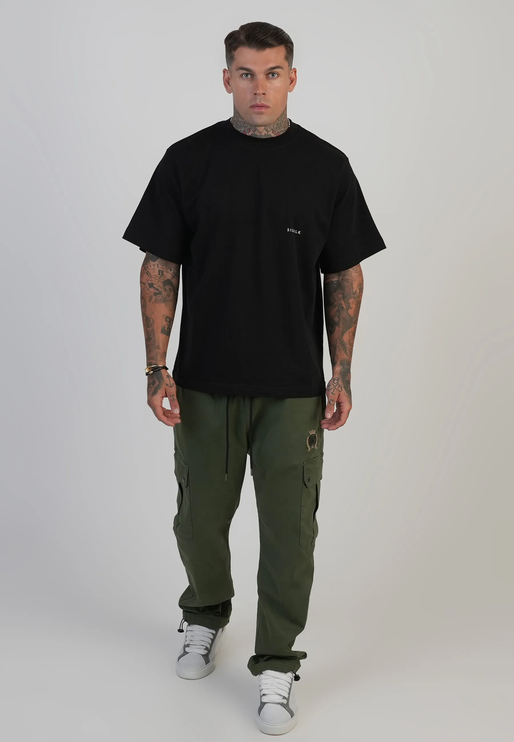 Khaki Green Loose Fit Cargos sold by Siksilk product image thumbnail 4