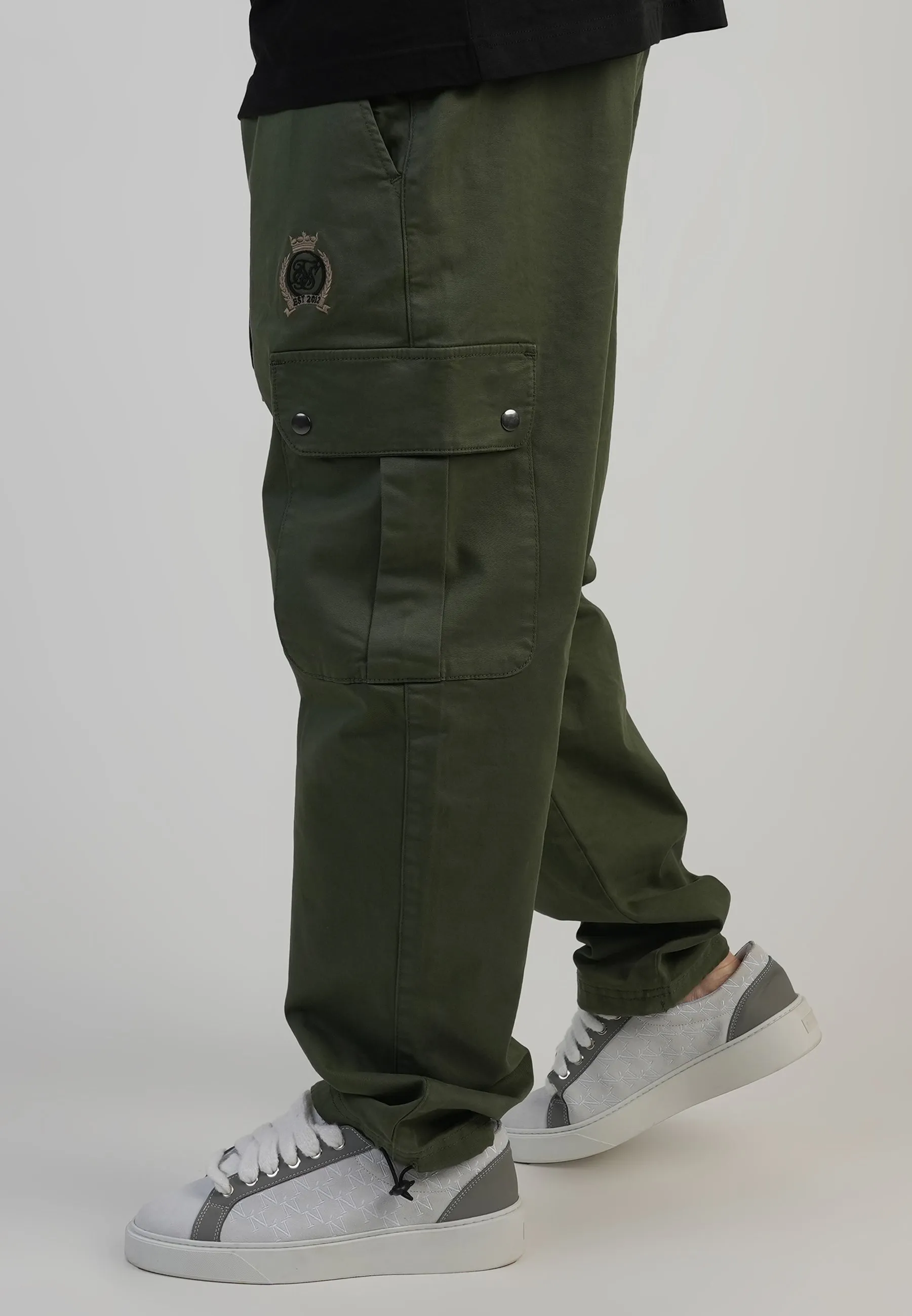 Khaki Green Loose Fit Cargos sold by Siksilk product image thumbnail 2